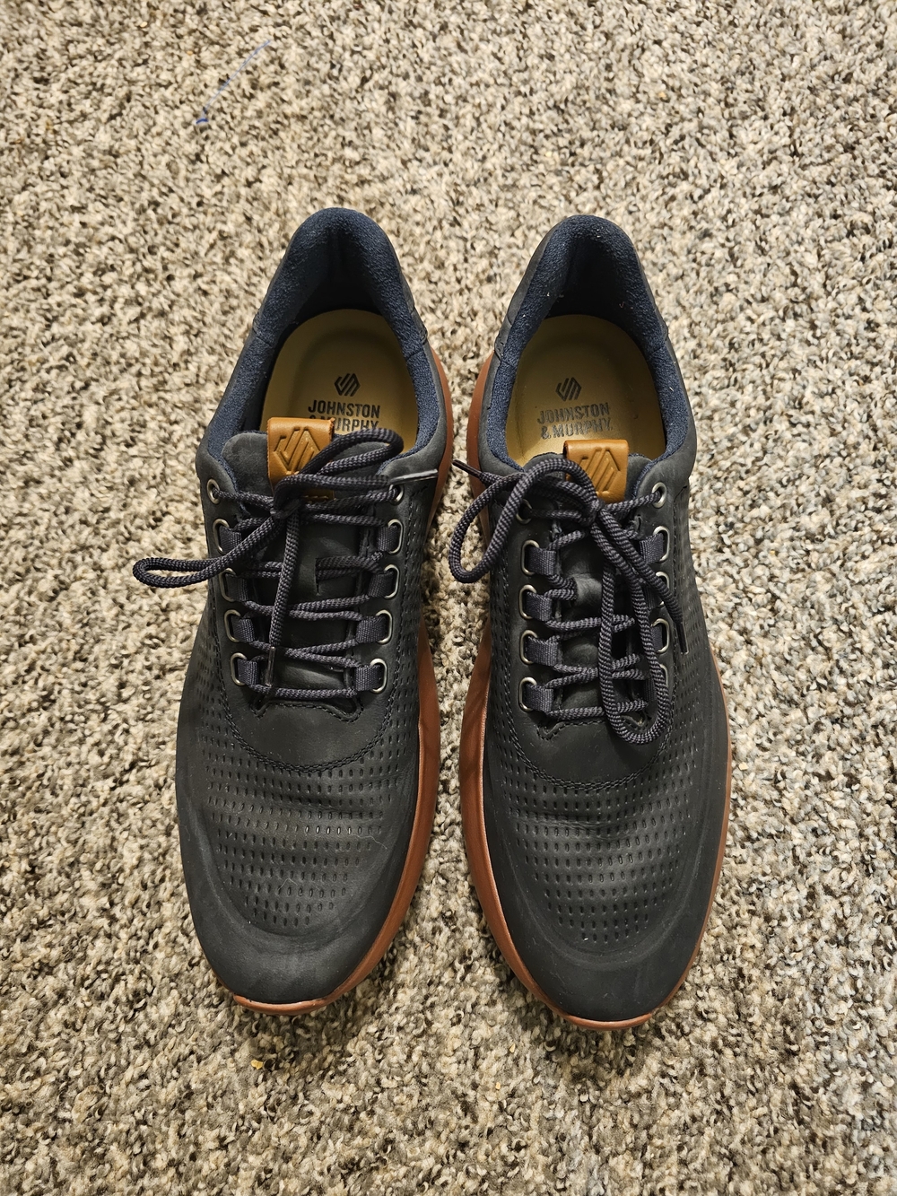 Johnston & Murphy Men’s Navy and Brown Casual Lace-Up Sneakers